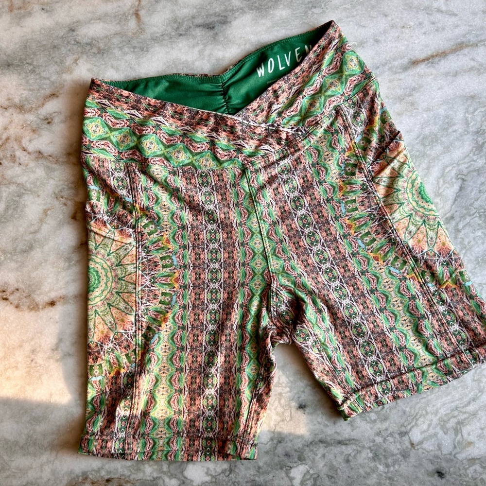 Wolven Multicolor Patterned Bike Shorts